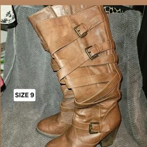 Women's Brown Leather Knee-High Boots